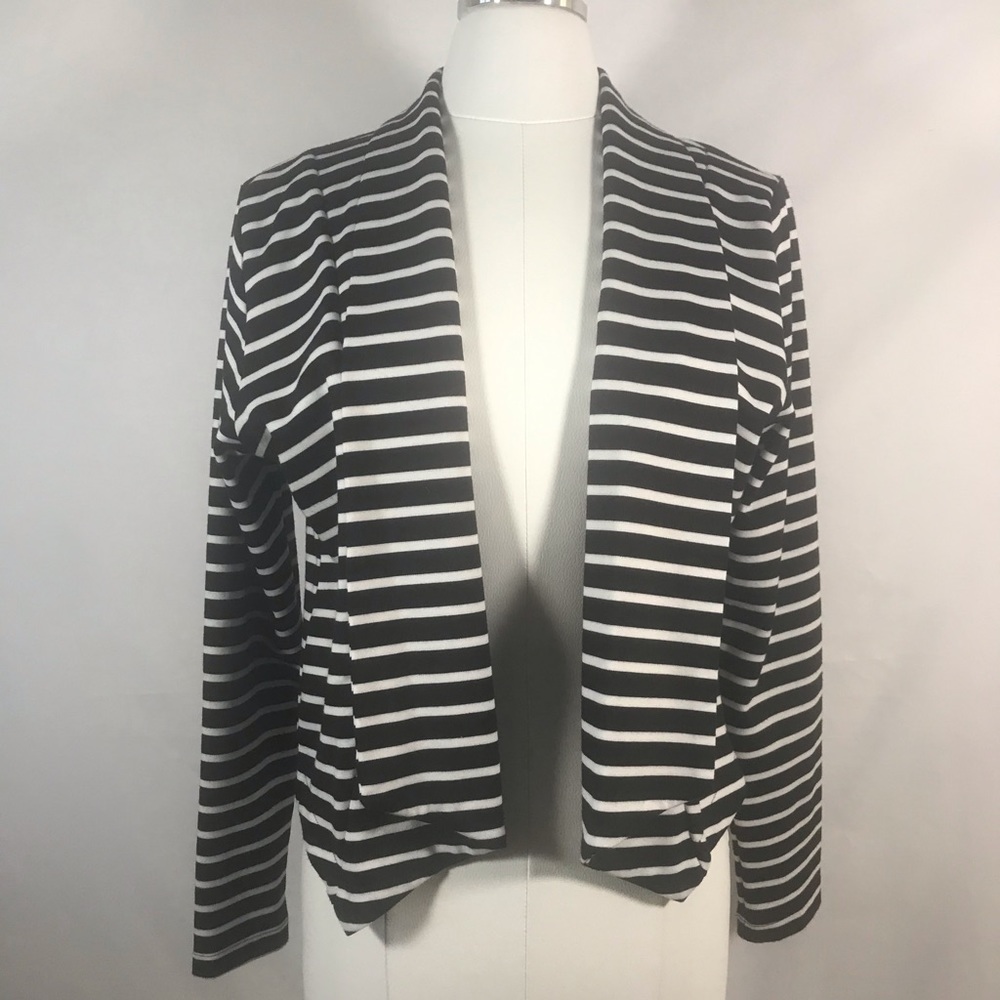 Black & White Striped Swing Blazer